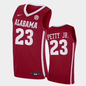 Men's Alabama Crimson Tide #23 John Petty Jr. Crimson 2021 College Basketball Replica Jersey 685405-980