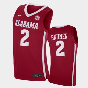 Men's Alabama Crimson Tide #2 Jordan Bruner Crimson 2021 College Basketball Replica Jersey 956134-171