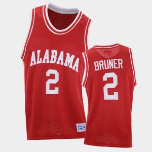 Men's Alabama Crimson Tide #2 Jordan Bruner Red 2021 College Basketball Throwback Jersey 709675-459