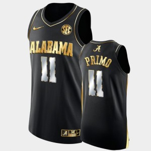 Men's Alabama Crimson Tide #11 Joshua Primo Black Golden Authentic College Basketball Jersey 713624-414
