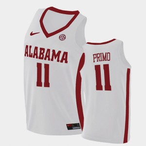 Men's Alabama Crimson Tide #11 Joshua Primo White 2021 College Basketball Replica Jersey 177229-753