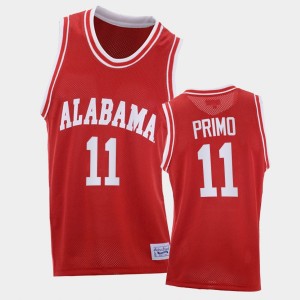 Men's Alabama Crimson Tide #11 Joshua Primo Red 2021 College Basketball Throwback Jersey 530145-212
