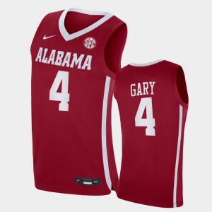 Men's Alabama Crimson Tide #4 Juwan Gary Crimson 2021 College Basketball Replica Jersey 529698-430