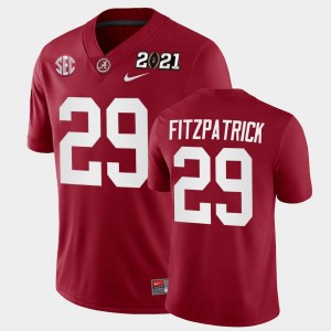 Men's Alabama Crimson Tide #29 Minkah Fitzpatrick Crimson Playoff Game 2021 National Championship Jersey 989296-660