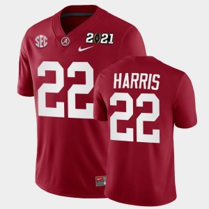 Men's Alabama Crimson Tide #22 Najee Harris Crimson Playoff Game 2021 National Championship Jersey 639740-292