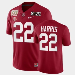 Men's Alabama Crimson Tide #22 Najee Harris Crimson Winner 3X CFP National Championship Jersey 121126-767
