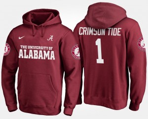 Men's Alabama Crimson Tide #1 Crimson No.1 Name and Number Hoodie 323115-994