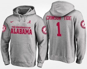 Men's Alabama Crimson Tide #1 Gray No.1 Name and Number Hoodie 172779-314