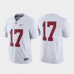 Men's Alabama Crimson Tide #17 White College Football Game Jersey 991353-151