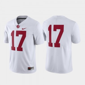 Men's Alabama Crimson Tide #17 White College Football Limited Jersey 824242-607