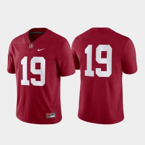 Men's Alabama Crimson Tide #19 Crimson Game Jersey 847235-801