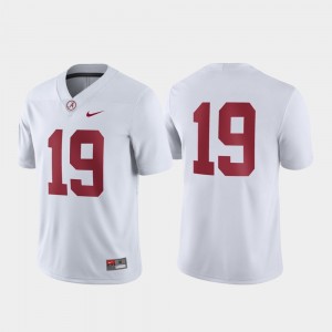 Men's Alabama Crimson Tide #19 White Game Jersey 272813-487