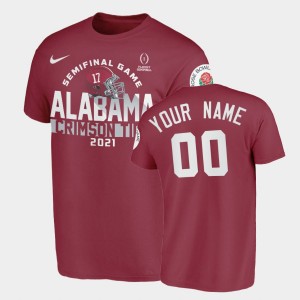 Men's Alabama Crimson Tide #00 Custom Crimson 2021 Rose Bowl T-Shirt 787722-224