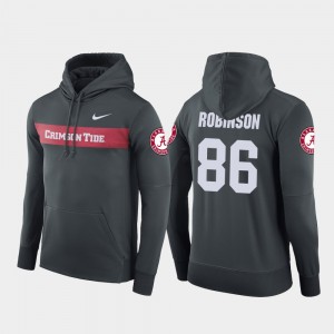Men's Alabama Crimson Tide #86 A'Shawn Robinson Anthracite Football Performance Sideline Seismic Hoodie 482227-467