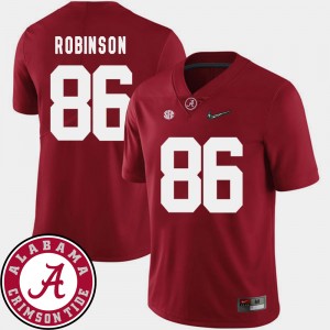 Men's Alabama Crimson Tide #86 A'Shawn Robinson Crimson 2018 SEC Patch College Football Jersey 496134-321