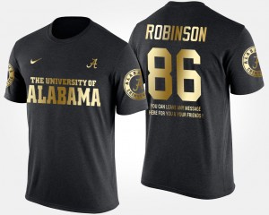 Men's Alabama Crimson Tide #86 A'Shawn Robinson Black Short Sleeve With Message Gold Limited T-Shirt 122599-228
