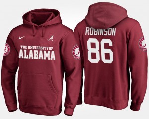 Men's Alabama Crimson Tide #86 A'Shawn Robinson Crimson Name and Number Hoodie 689972-623