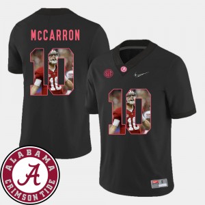 Men's Alabama Crimson Tide #10 AJ McCarron Black Football Pictorial Fashion Jersey 726203-187