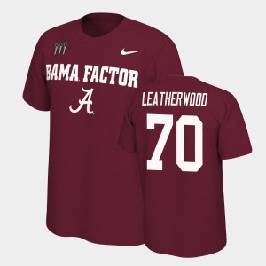 Men's Alabama Crimson Tide #70 Alex Leatherwood Crimson Mantra College Football T-Shirt 771620-442
