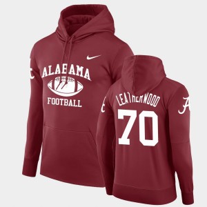 Men's Alabama Crimson Tide #70 Alex Leatherwood Crimson Legend Pullover Retro Football Hoodie 605065-986