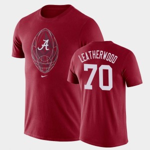 Men's Alabama Crimson Tide #70 Alex Leatherwood Crimson Legend Football Icon T-Shirt 944631-388