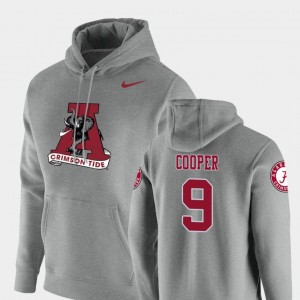 Men's Alabama Crimson Tide #9 Amari Cooper Heathered Gray Pullover Vault Logo Club Hoodie 161197-708