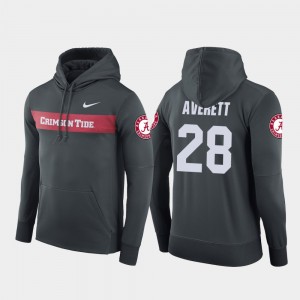Men's Alabama Crimson Tide #28 Anthony Averett Anthracite Football Performance Sideline Seismic Hoodie 786633-870