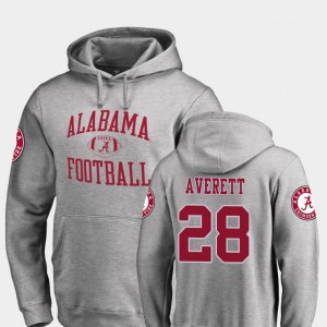 Men's Alabama Crimson Tide #28 Anthony Averett Ash College Football Neutral Zone Hoodie 516474-269
