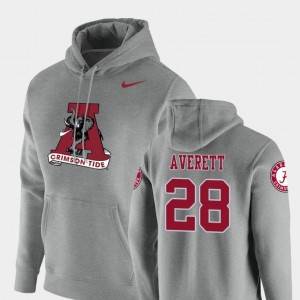 Men's Alabama Crimson Tide #28 Anthony Averett Heathered Gray Pullover Vault Logo Club Hoodie 222227-618