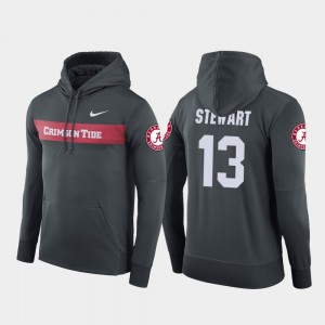 Men's Alabama Crimson Tide #13 ArDarius Stewart Anthracite Football Performance Sideline Seismic Hoodie 400097-826