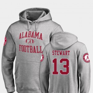 Men's Alabama Crimson Tide #13 ArDarius Stewart Ash College Football Neutral Zone Hoodie 997724-391