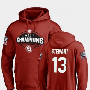 Men's Alabama Crimson Tide #13 ArDarius Stewart Crimson Football 2018 SEC West Division Champions Hoodie 419595-193