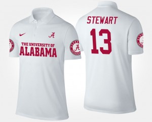 Men's Alabama Crimson Tide #13 ArDarius Stewart White Name and Number Polo 545060-683