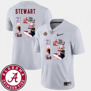 Men's Alabama Crimson Tide #13 ArDarius Stewart White Football Pictorial Fashion Jersey 215440-294
