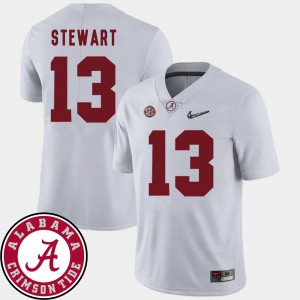 Men's Alabama Crimson Tide #13 ArDarius Stewart White 2018 SEC Patch College Football Jersey 902548-456