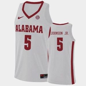 Men's Alabama Crimson Tide #5 Avery Johnson Jr. White College Basketball Hardwood Classics Jersey 131888-332
