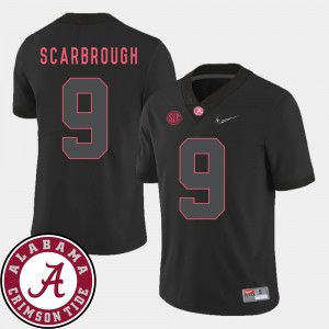 Men's Alabama Crimson Tide #9 Bo Scarbrough Black 2018 SEC Patch College Football Jersey 334596-480