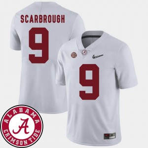 Men's Alabama Crimson Tide #9 Bo Scarbrough White 2018 SEC Patch College Football Jersey 218510-860