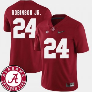Men's Alabama Crimson Tide #24 Brian Robinson Jr. Crimson 2018 SEC Patch College Football Jersey 851236-296