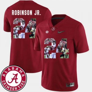 Men's Alabama Crimson Tide #24 Brian Robinson Jr. Crimson Football Pictorial Fashion Jersey 799235-177