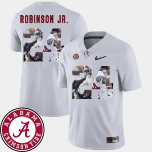 Men's Alabama Crimson Tide #24 Brian Robinson Jr. White Football Pictorial Fashion Jersey 742851-980