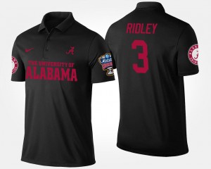 Men's Alabama Crimson Tide #3 Calvin Ridley Black Sugar Bowl Name and Number Bowl Game Polo 501269-223
