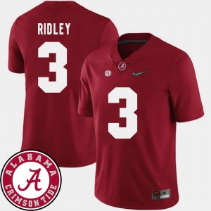 Men's Alabama Crimson Tide #3 Calvin Ridley Crimson 2018 SEC Patch College Football Jersey 500376-293