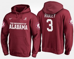 Men's Alabama Crimson Tide #3 Calvin Ridley Crimson Name and Number Hoodie 381638-865