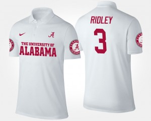 Men's Alabama Crimson Tide #3 Calvin Ridley White Name and Number Polo 504240-605