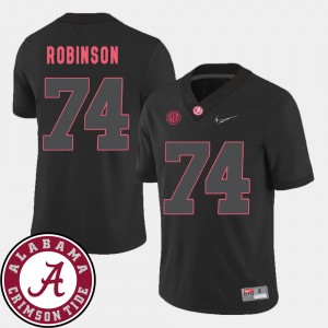 Men's Alabama Crimson Tide #74 Cam Robinson Black 2018 SEC Patch College Football Jersey 688848-315