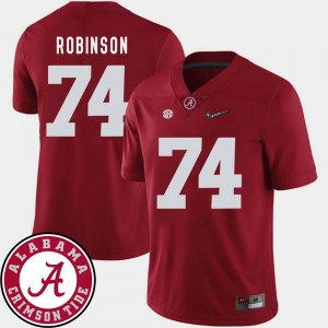 Men's Alabama Crimson Tide #74 Cam Robinson Crimson 2018 SEC Patch College Football Jersey 397001-886