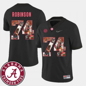 Men's Alabama Crimson Tide #74 Cam Robinson Black Football Pictorial Fashion Jersey 840794-845