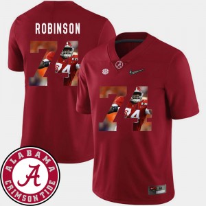 Men's Alabama Crimson Tide #74 Cam Robinson Crimson Football Pictorial Fashion Jersey 894404-711