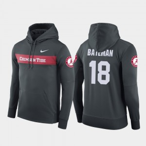 Men's Alabama Crimson Tide #18 Cooper Bateman Anthracite Football Performance Sideline Seismic Hoodie 356642-543